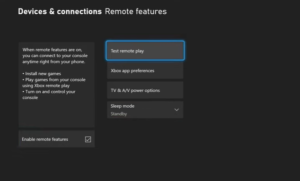 Xbox setting stage remote play.